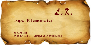 Lupu Klemencia névjegykártya